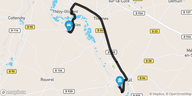 Itinéraire vers Moreuil