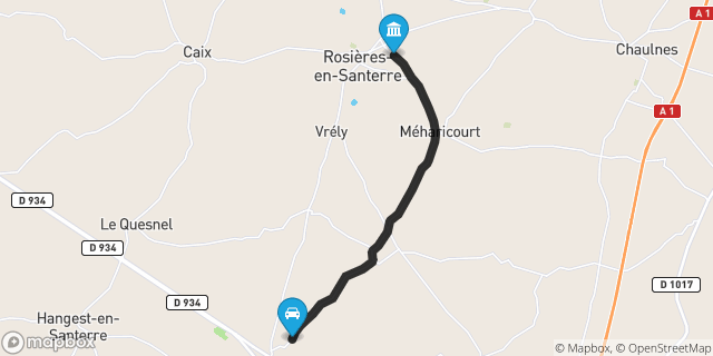 Itinéraire vers Rosières-en-Santerre
