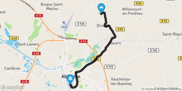 Itinéraire vers Abbeville