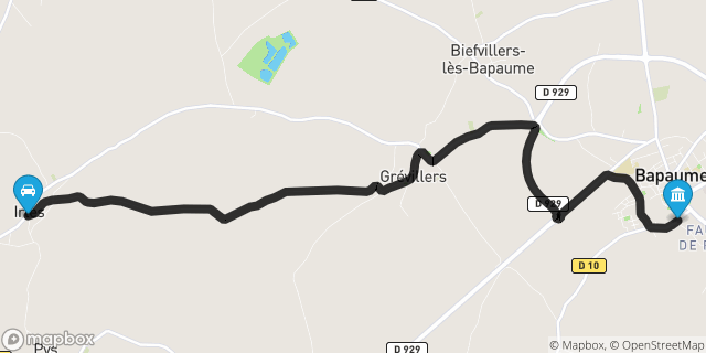 Itinéraire vers Bapaume