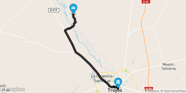 Itinéraire vers Troyes