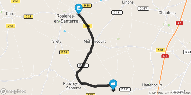 Itinéraire vers Rosières-en-Santerre