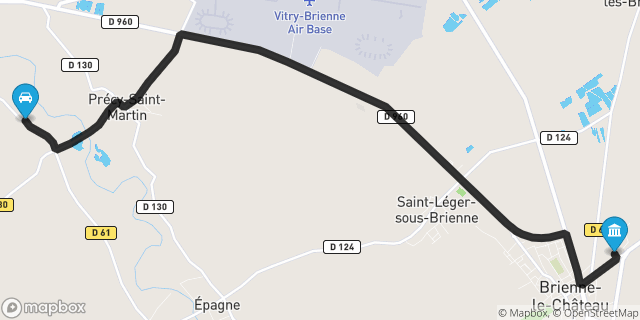 Itinéraire vers Brienne-le-Château