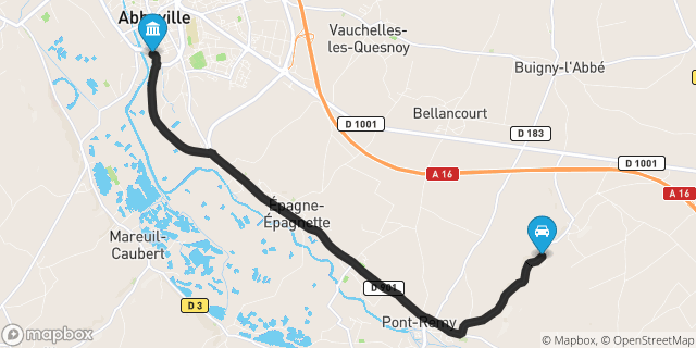 Itinéraire vers Abbeville