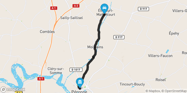 Itinéraire vers Péronne