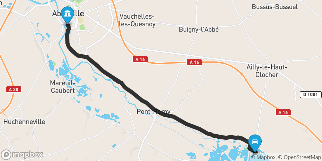 Itinéraire vers Abbeville