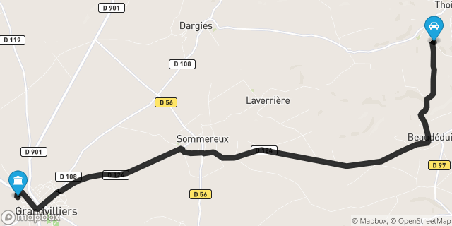 Itinéraire vers Grandvilliers