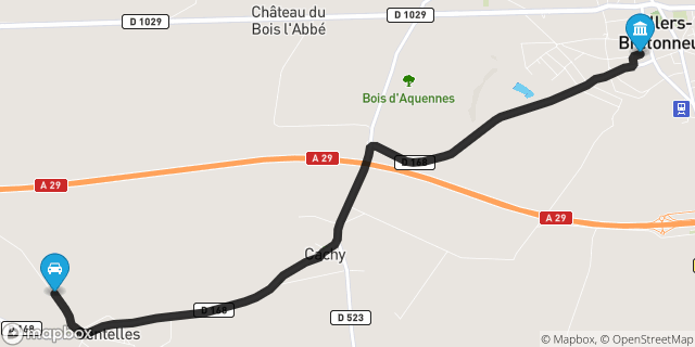Itinéraire vers Villers-Bretonneux