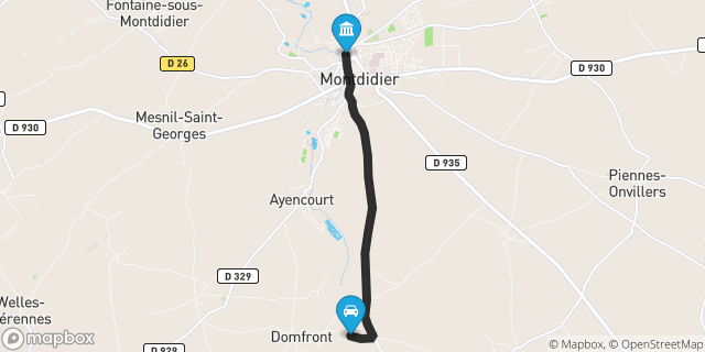 Itinéraire vers Montdidier