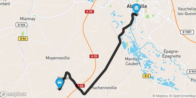 Itinéraire vers Abbeville
