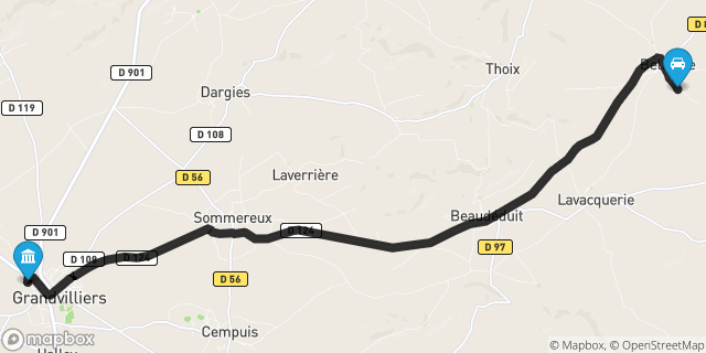 Itinéraire vers Grandvilliers