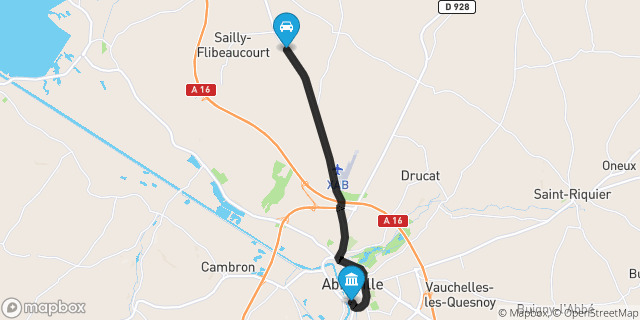 Itinéraire vers Abbeville