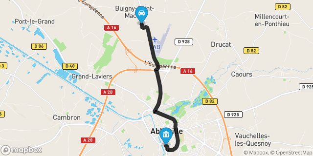 Itinéraire vers Abbeville