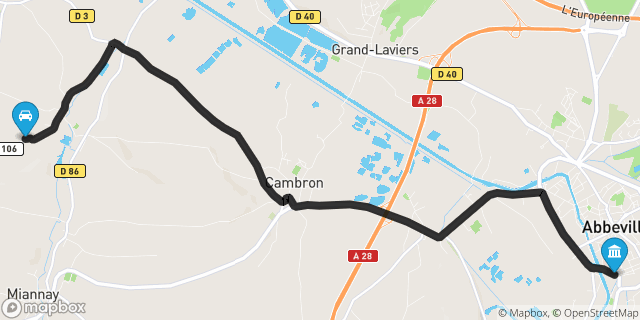 Itinéraire vers Abbeville