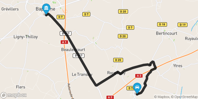 Itinéraire vers Bapaume