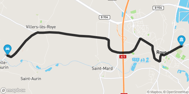 Itinéraire vers Roye