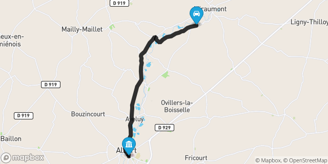 Itinéraire vers Albert