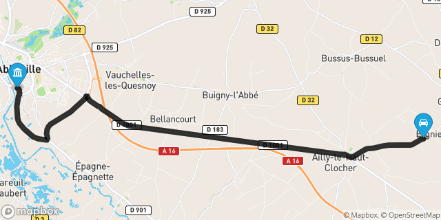 Itinéraire vers Abbeville