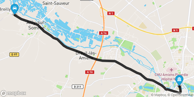 Itinéraire vers Amiens