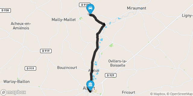 Itinéraire vers Albert