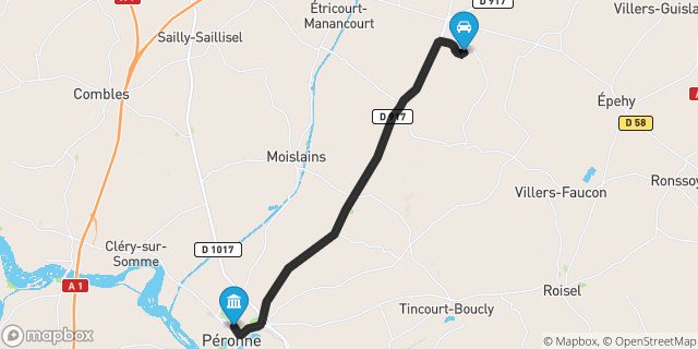 Itinéraire vers Péronne