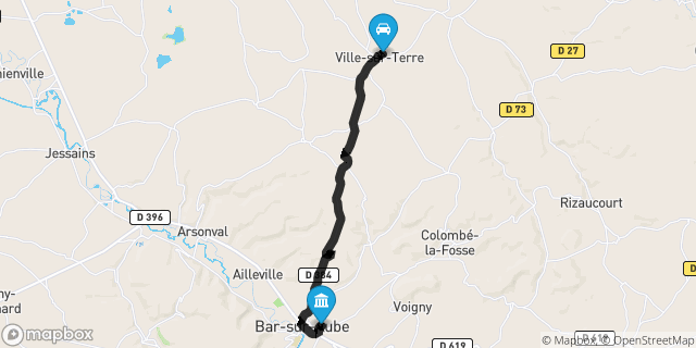 Itinéraire vers Bar-sur-Aube