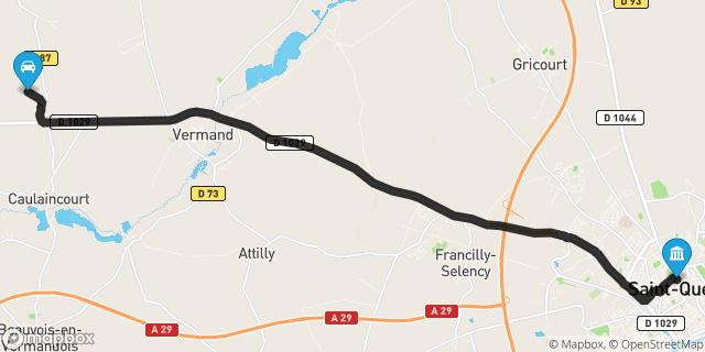 Itinéraire vers Saint-Quentin
