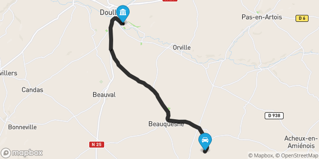 Itinéraire vers Doullens