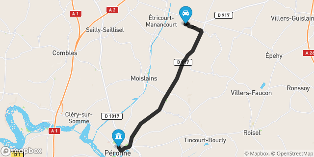 Itinéraire vers Péronne