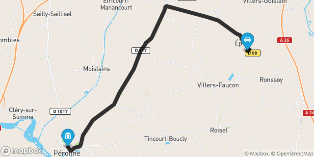 Itinéraire vers Péronne