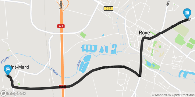 Itinéraire vers Roye
