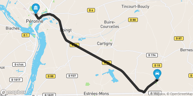 Itinéraire vers Péronne