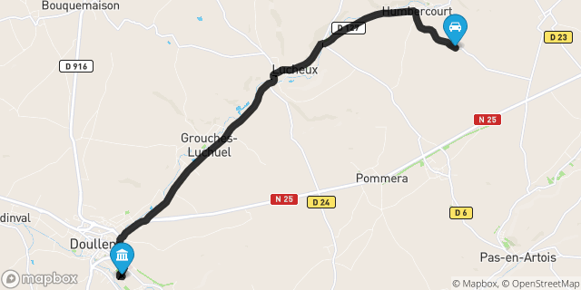 Itinéraire vers Doullens