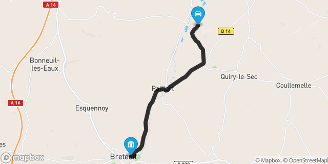 Itinéraire vers Breteuil