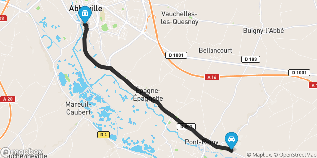 Itinéraire vers Abbeville