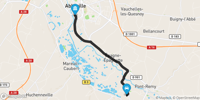 Itinéraire vers Abbeville