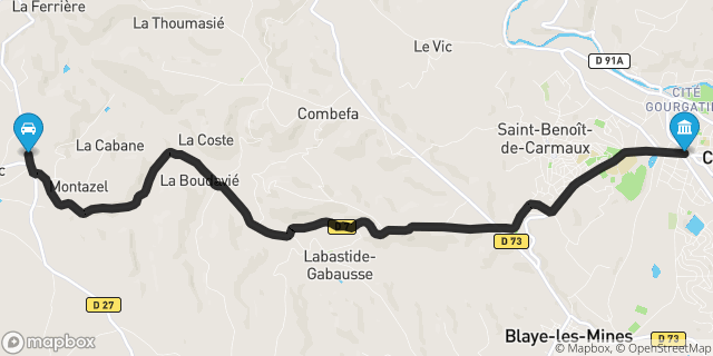 Itinéraire vers Carmaux