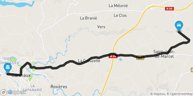 Itinéraire vers Carmaux