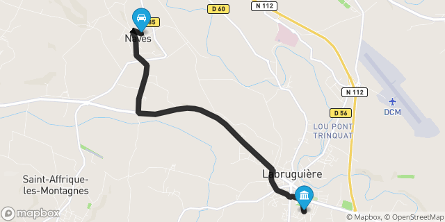 Itinéraire vers Bruguière