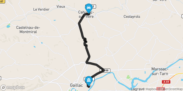 Itinéraire vers Gaillac