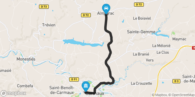 Itinéraire vers Carmaux