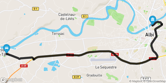 Itinéraire vers Albi