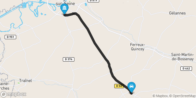 Itinéraire vers Nogent-sur-Seine
