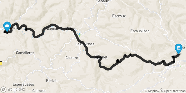 Itinéraire vers Lacaune