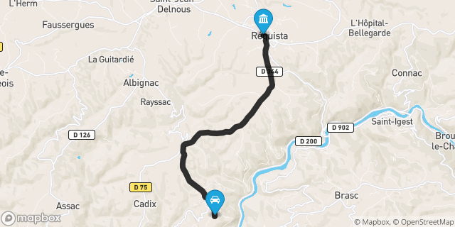 Itinéraire vers Réquista