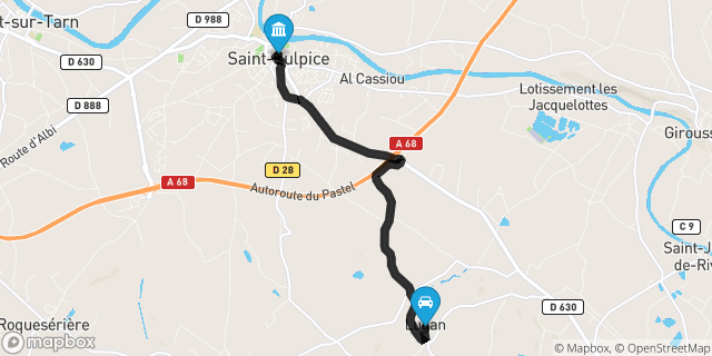Itinéraire vers Saint-Sulpice