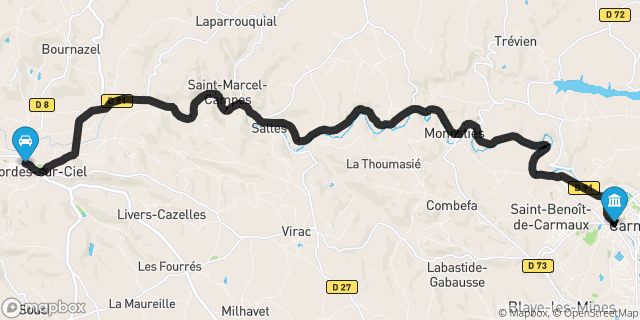 Itinéraire vers Carmaux