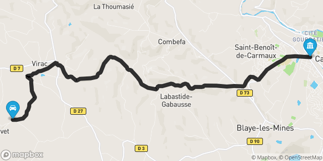 Itinéraire vers Carmaux