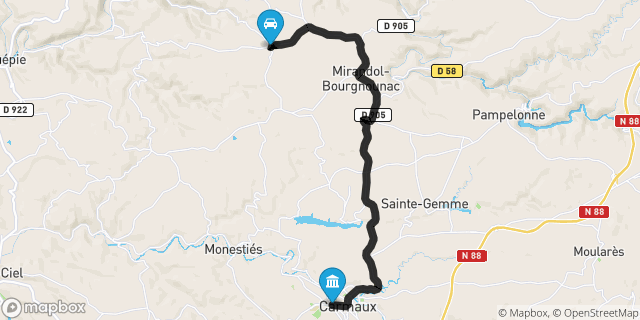 Itinéraire vers Carmaux