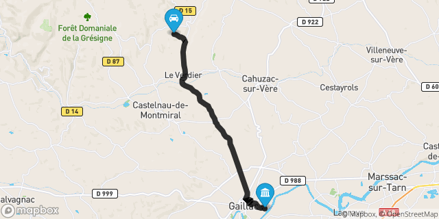 Itinéraire vers Gaillac